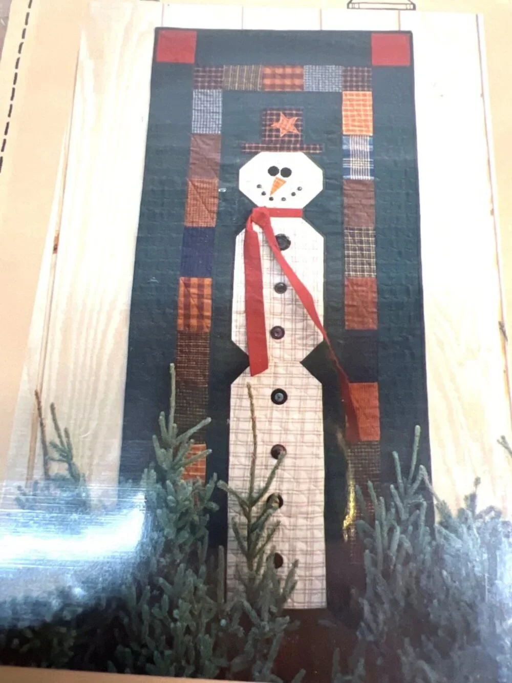 Tall Pine Snowman Quilt Pattern  Country Threads 26x64'' Appliqué Wall Hanging
